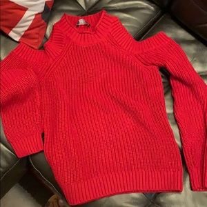 Cold shoulder bebe sweater